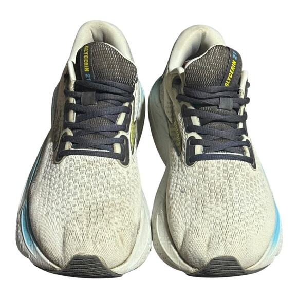Brooks Glycerin 20 Men's Size 10 White Gray Blue Running Sneakers Neutral Cush - Picture 3 of 8